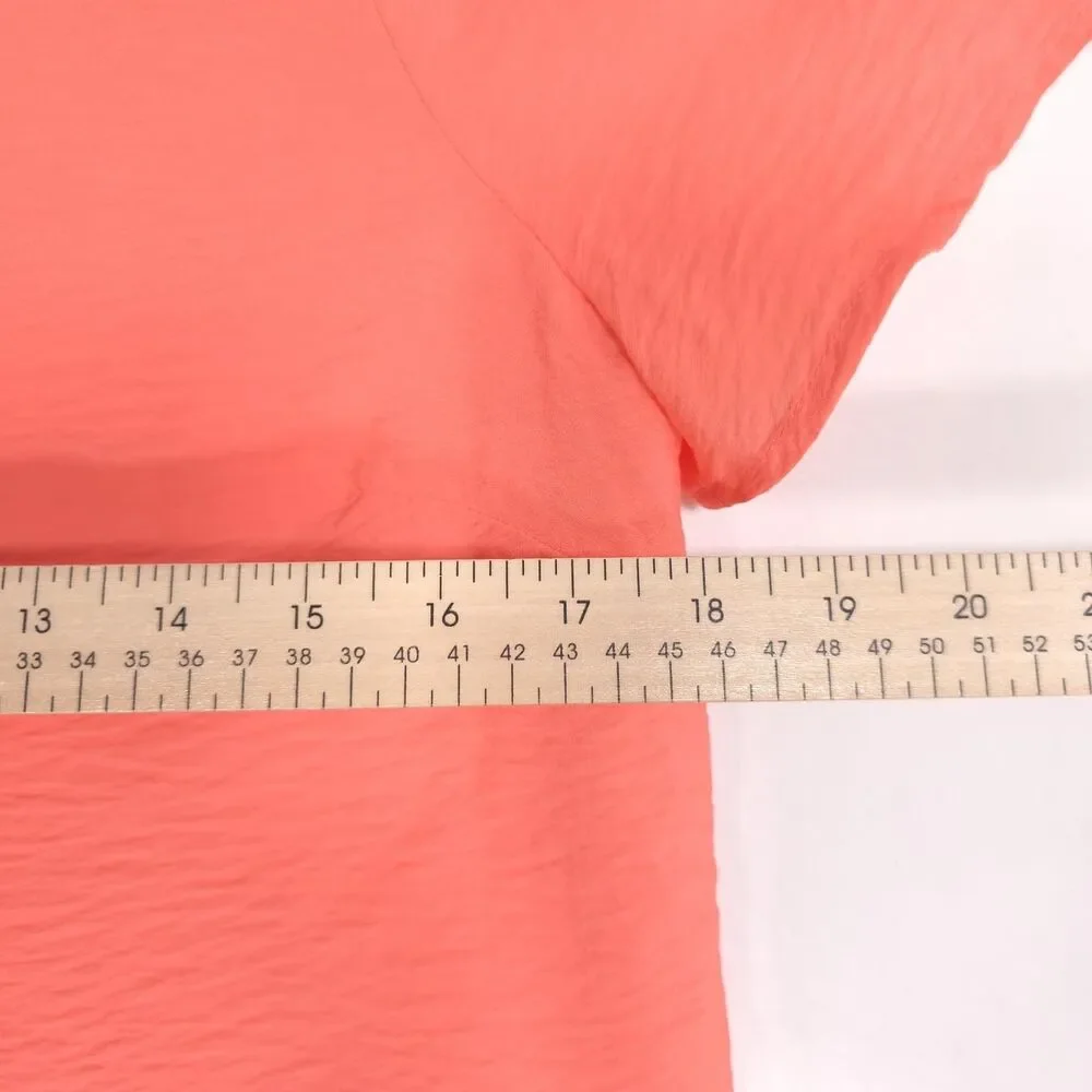 MICHAEL KORS Womens New Top Blouse SMALL Flutter Sleeve Coral QS540UU9A7 Casual